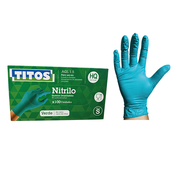 TITOS Guantes de Nitrilo Desechable HQ VERDE