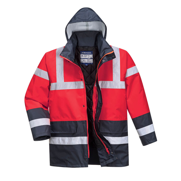 PORTWEST Parka de Alta Visibilidad Contrast Traffic